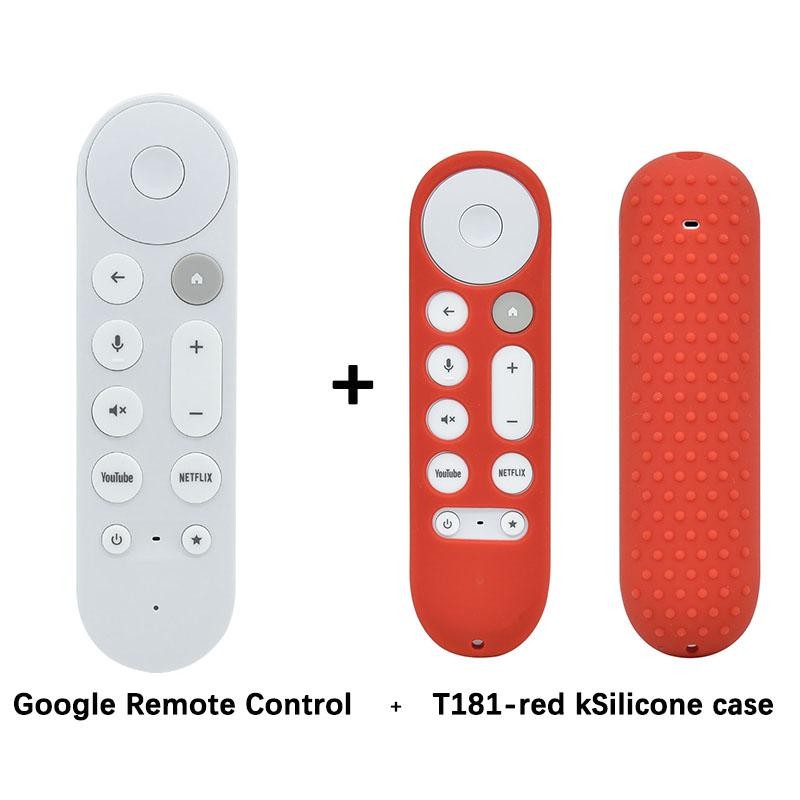 ใหม่สําหรับ 2024 Google TV Streamer 4K Voice Remote Control เคสซิลิโคนหนา (เคสซิลิโคนใหม่และรีโมทคอนโทรล)