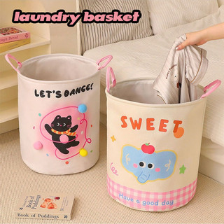 ตะกร้าซักผ้าความจุสูง laundry basket ตะกร้าใส่ผ้าพับได้ มีด้ามจับ ผ้าหนา คุณภาพดีมาก