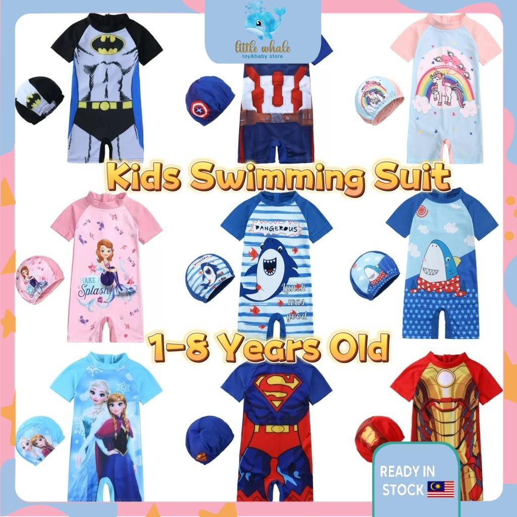 1-8Y Baju Renang Budak ชุด One Piece ชุดว่ายน้ําชุดว่ายน้ําชุดว่ายน้ําเด็กชายและหญิง