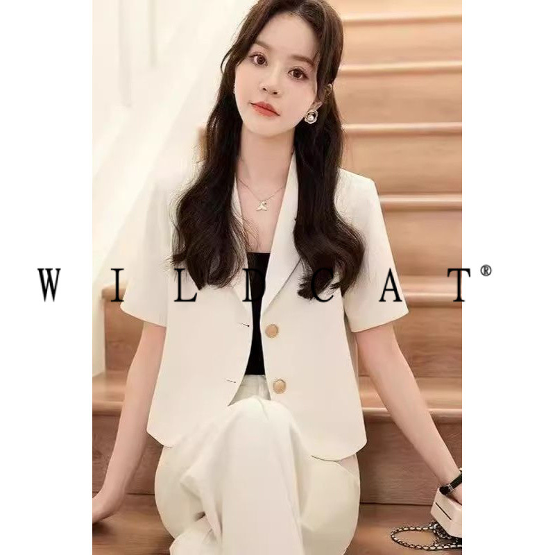 สั้นเสื้อสูทแขนสั้นผู้หญิงบางสไตล์ฤดูร้อนสไตล์ใหม่อารมณ์ความรู้สึกระดับไฮเอนด์สั้นชุดลําลองด้านบน