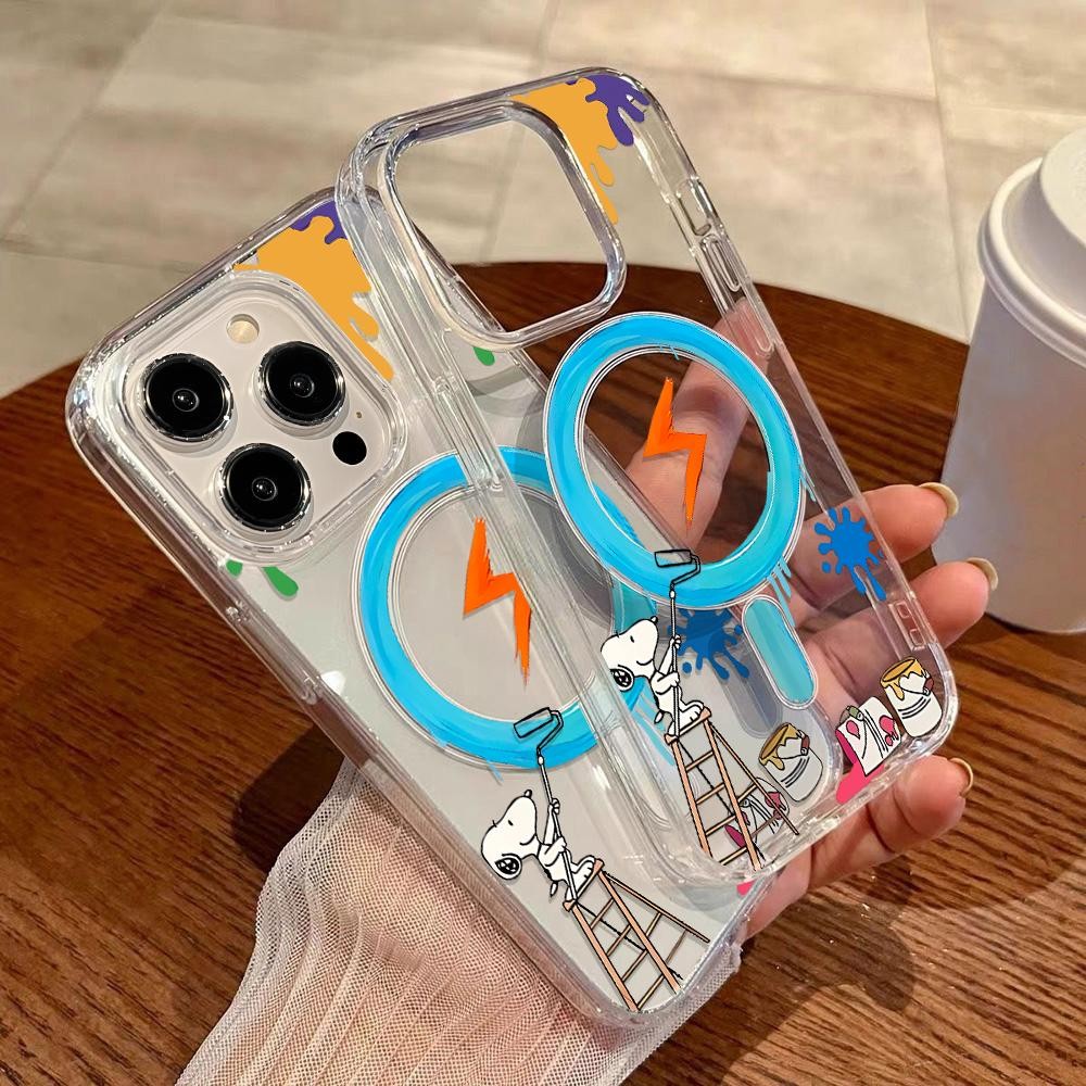 Magnetic เคสโทรศัพท์ For IPhone 16 Pro Max 11 13 PRO 17 Air 15 14 12 15ProMax 13ProMax เคสไฮบริดบางเฉียบกันกระแทกใสแข็ง – โปรปัง