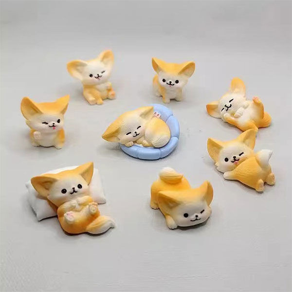 น่ารัก Fox Fox Fox automatic Fox mounted Fox ขนาดเล็ก摆件. 景装饰 配件 Love จําลองหู Fox สัตว์รุ่น Miniatur