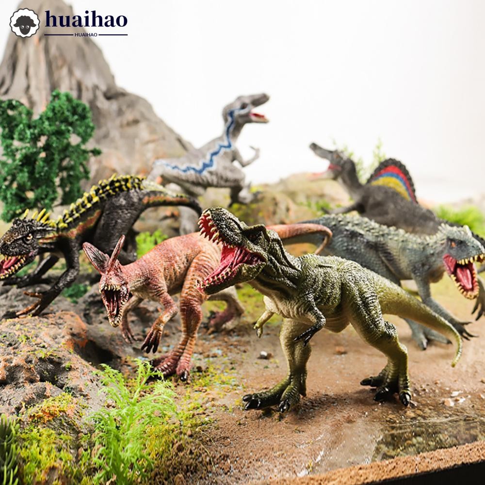 HUAIHAO จําลองของเล่นไดโนเสาร์ Jurassic Wild Life Tyrannosaurus Rex World Park ไดโนเสาร์รุ่นตัวเลขกา