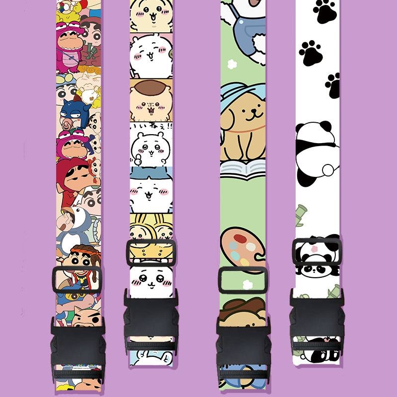 สายรัดกระเป๋าเดินทาง One-word Cross Packing Strap รถเข็นน่ารักกระเป๋าเดินทางป้ายรวมสายรัดเสริม Anti-lost Strap
