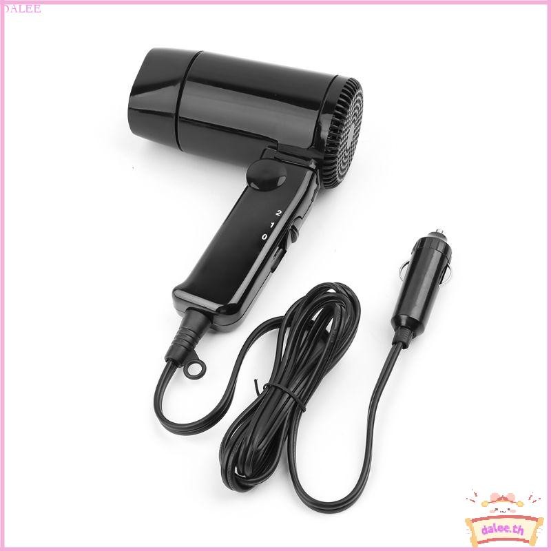 DALE แบบพกพา 12V รถ-จัดแต่งทรงผมเครื่องเป่าผมร้อนเย็นพับ Blower หน้าต่างละลายน้ําแข็ง