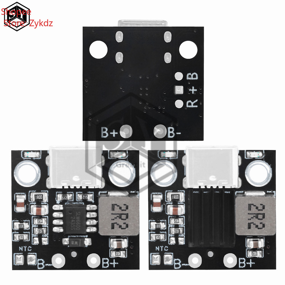 1S 5V 2.8/3.6A แบตเตอรี่ลิเธียมโมดูลชาร์จ Boost Power Board อินเทอร์เฟซ Type-C Over Charge Over อุณห