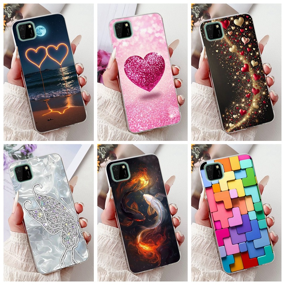 Clear สําหรับ Huawei Y5p DRA-LX9 ฝาครอบ Huawei Y5p กรณีผีเสื้อหรูหรารักแฟชั่นดอกไม้ Cool หล่อ Lion ท