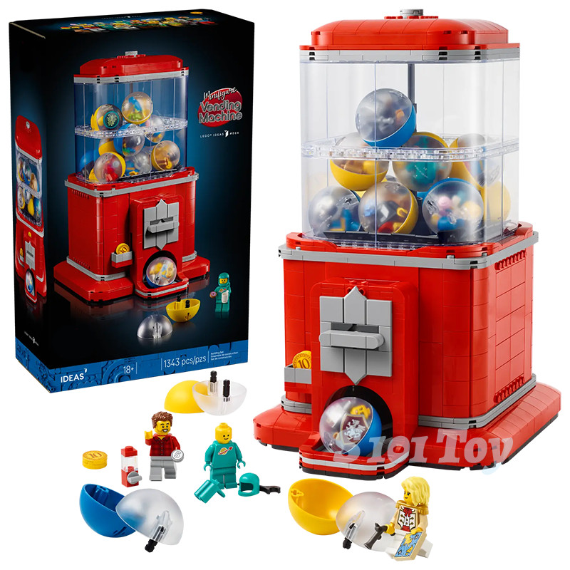 คัดลอกไอเดีย DIY Minifigure Vending Machine 21358 (1343 ชิ้น) STEM Budgeling Blocks ของเล่นเด็กของขว