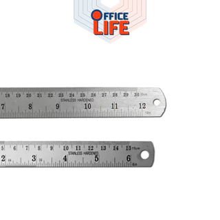 Stainless Hardened ฟุตเหล็ก ไม้บรรทัดเหล็ก ขนาด 6 นิ้ว / 12 นิ้ว ( 1 ชิ้น )