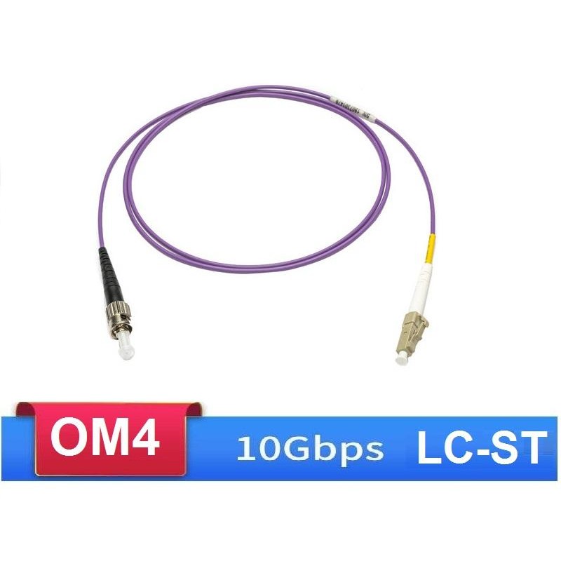 LC ST / ST LC OM4 patchcord ไฟเบอร์ออปติกมัลติโหมด OM4 simplex 1 เมตร