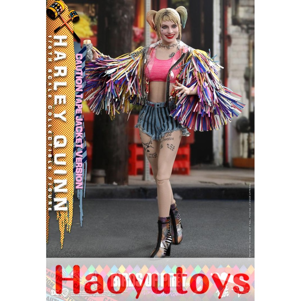 พร้อมสต็อก HotToys HT 1/6 MMS566 Raptor Squad Harley Quinn พู่แถบสีเครื่องแต่งกาย