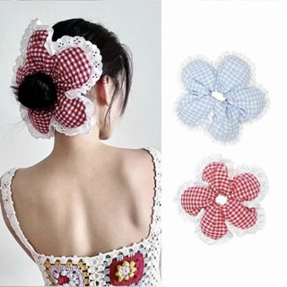 เชือกผมวงกลมดอกไม้ลายสก๊อตสไตล์ฝรั่งเศส สำหรับคนที่ชอบความหว…