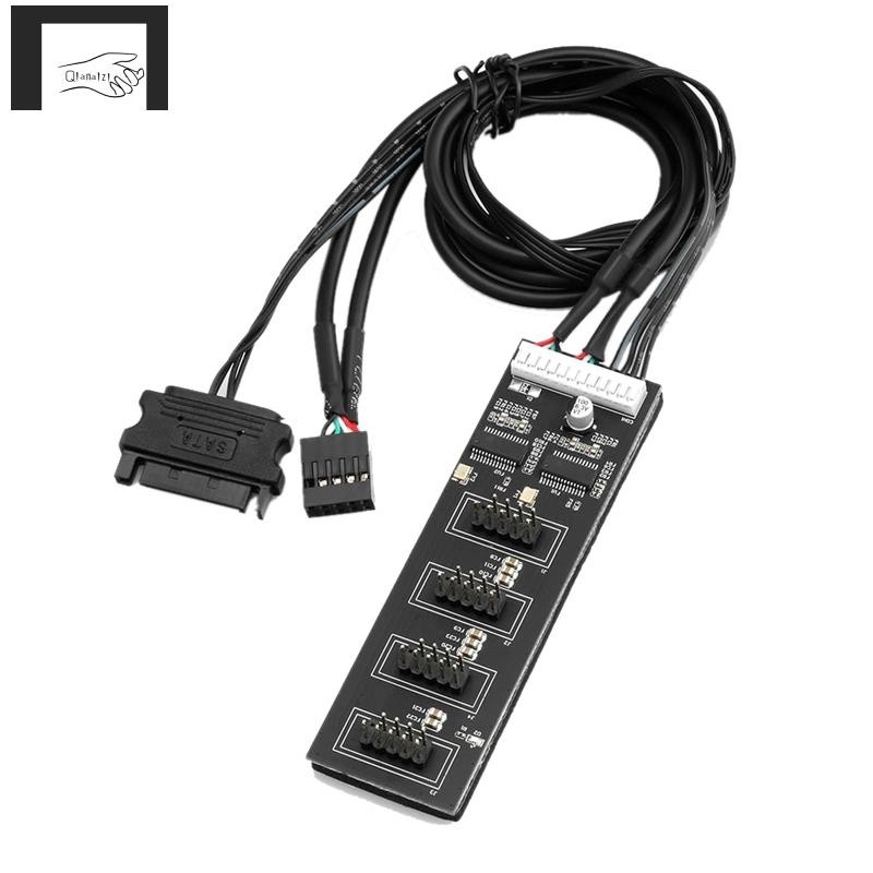 [qianaizi]ตัวแยกหัว USB 9Pin, ตัวแยกหัว USB 2.0 พร้อมสายไฟ, ฮับ USB ภายในสําหรับ CPU/ไฟ RGB/เครื่องพ