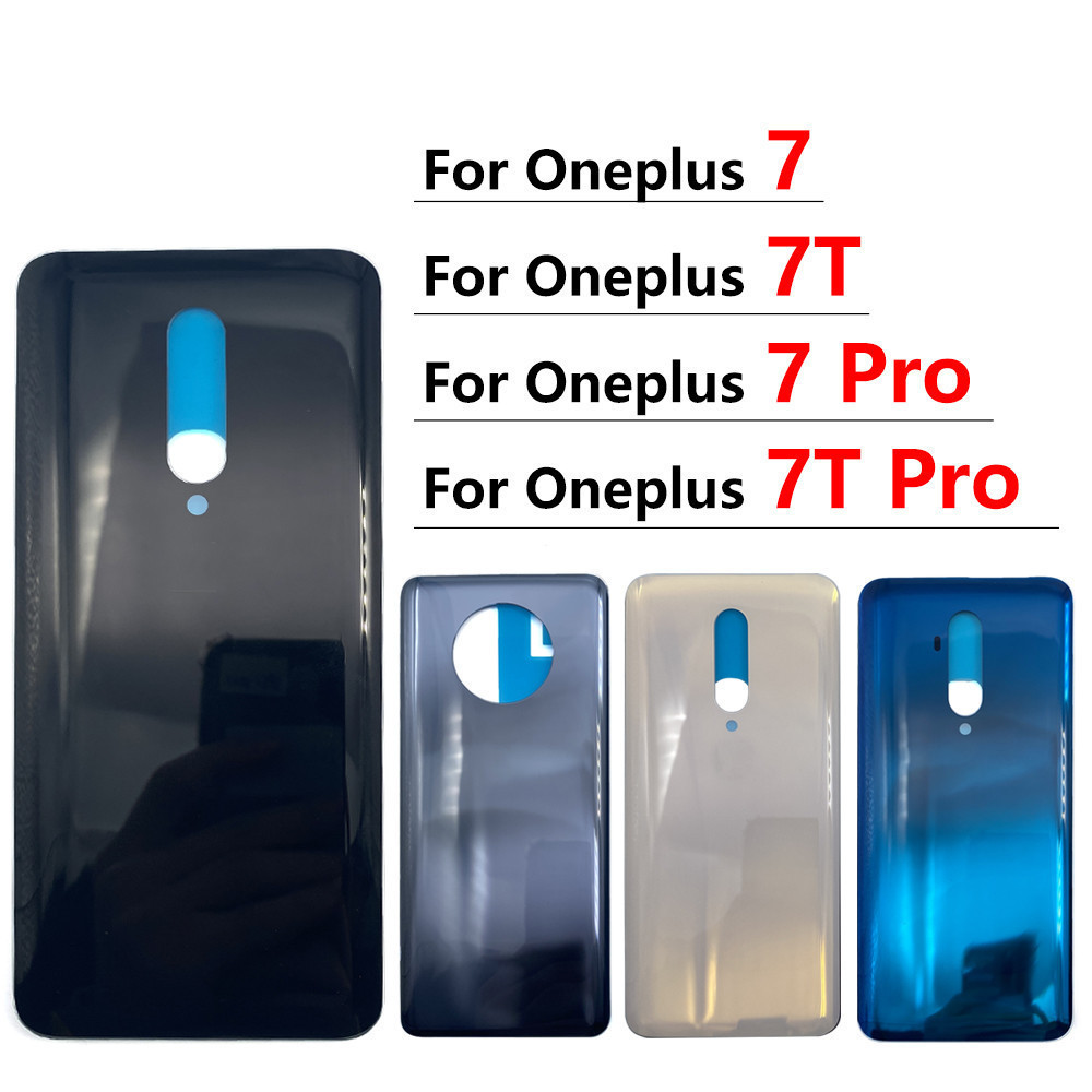 ฝาหลังแบตเตอรี่สําหรับ Oneplus 7 7T Pro แบตเตอรี่ฝาหลังกระจกด้านหลังเปลี่ยนประตู
