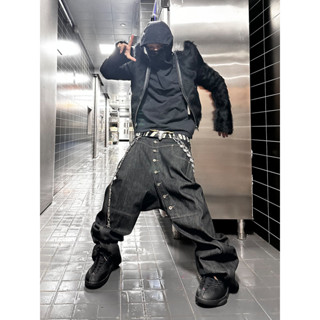 SUIKONE ซุยโคเนะ กางเกงยีนส์ทรงหลวมขากว้าง ดีไซน์ย้อนยุคแบบอ…