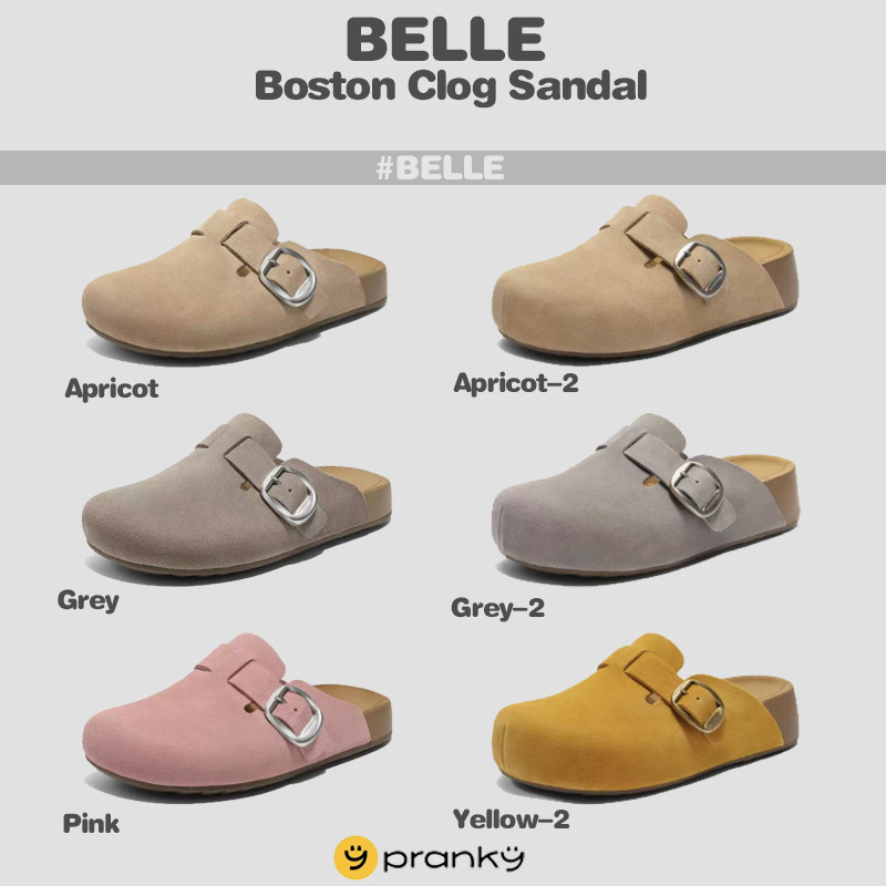 (พร้อมส่ง&พรีออเดอร์12-15วัน) BELLE Boston Clog Sandal 2cm-4cm รองเท้าแตะหนังกลับ ลิขสิทธิ์แท้ 100%