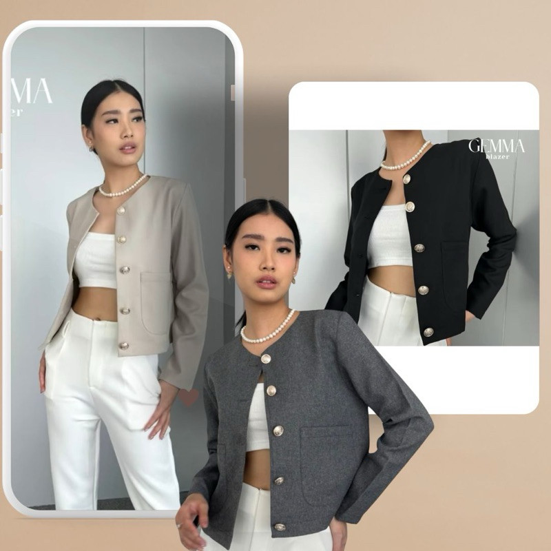 Gemma Womens Outer Blazer / เสื้อครอปผู้หญิงด้านนอก / เสื้อเกาหลี