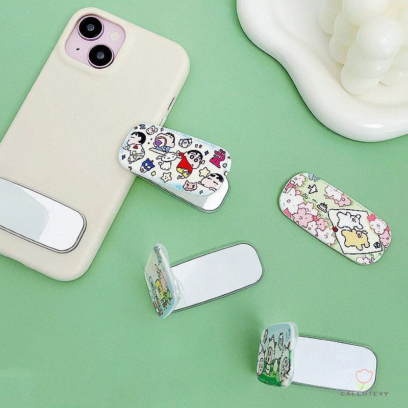phone holderที่วางโทรศัพท์แบบพับได้ ที่วางโทรศัพท์กระจกแต่งหน้าพับได้ ขาตั้งโทรศัพท์พับ ได้ลายการ์ตูนน่ารักสร้าดสก์ท็อป - รูปที่ 2