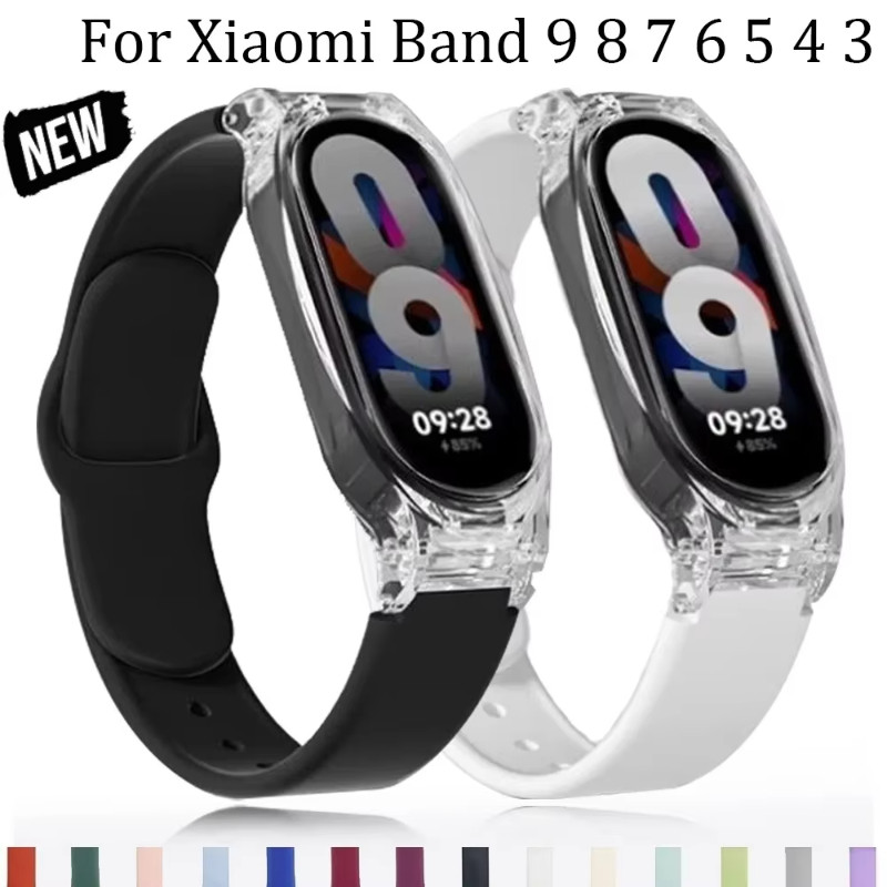 สร้อยข้อมือสายรัดซิลิโคน Xiaomi Mi Band 9 8 สําหรับสายรัดข้อมือทดแทน Xiaomi Smart Band 7 6 5 4 3