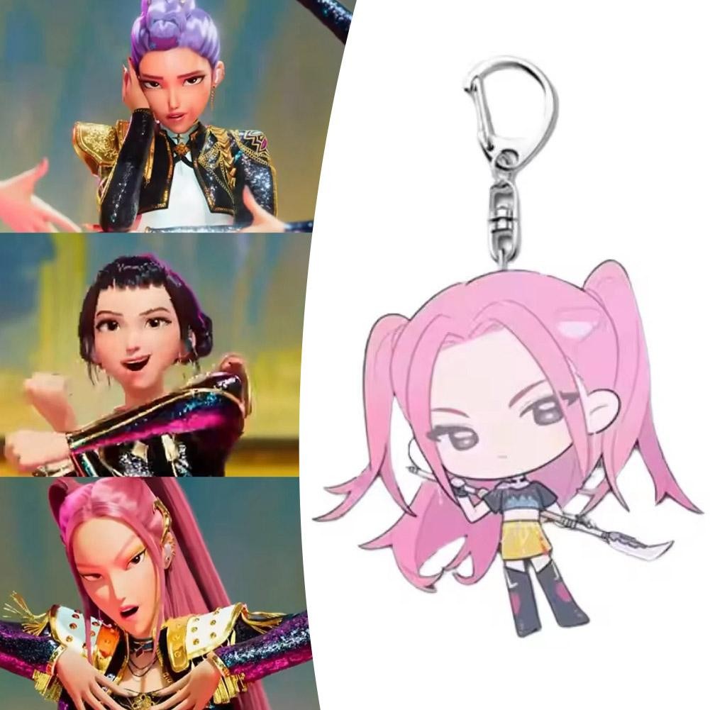 KPop Demon Hunters อะคริลิคจี้พวงกุญแจคอลเลกชันของขวัญตกแต่งกระเป๋าคอสเพลย์ O7N0