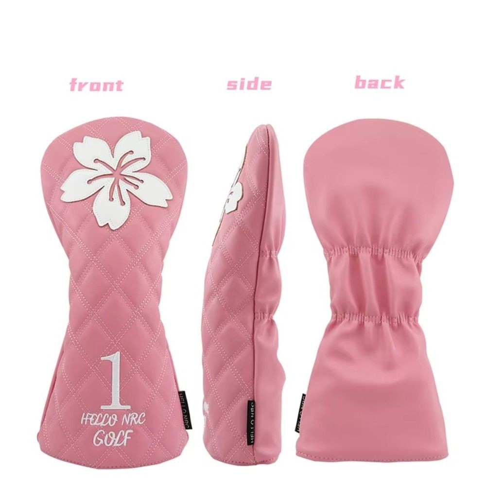 SOLARFLUX Golf Club Protector, นุ่มและทนทานกันน้ํา Golf Head Cover, หญิงสาว PU หนังดอกไม้สีชมพู Sakura รูปแบบไม้ Headcover Driver Fairway ราคา ถูกที่สุด ดีลบีเคเค แกลเลอรีภาพที่ 8