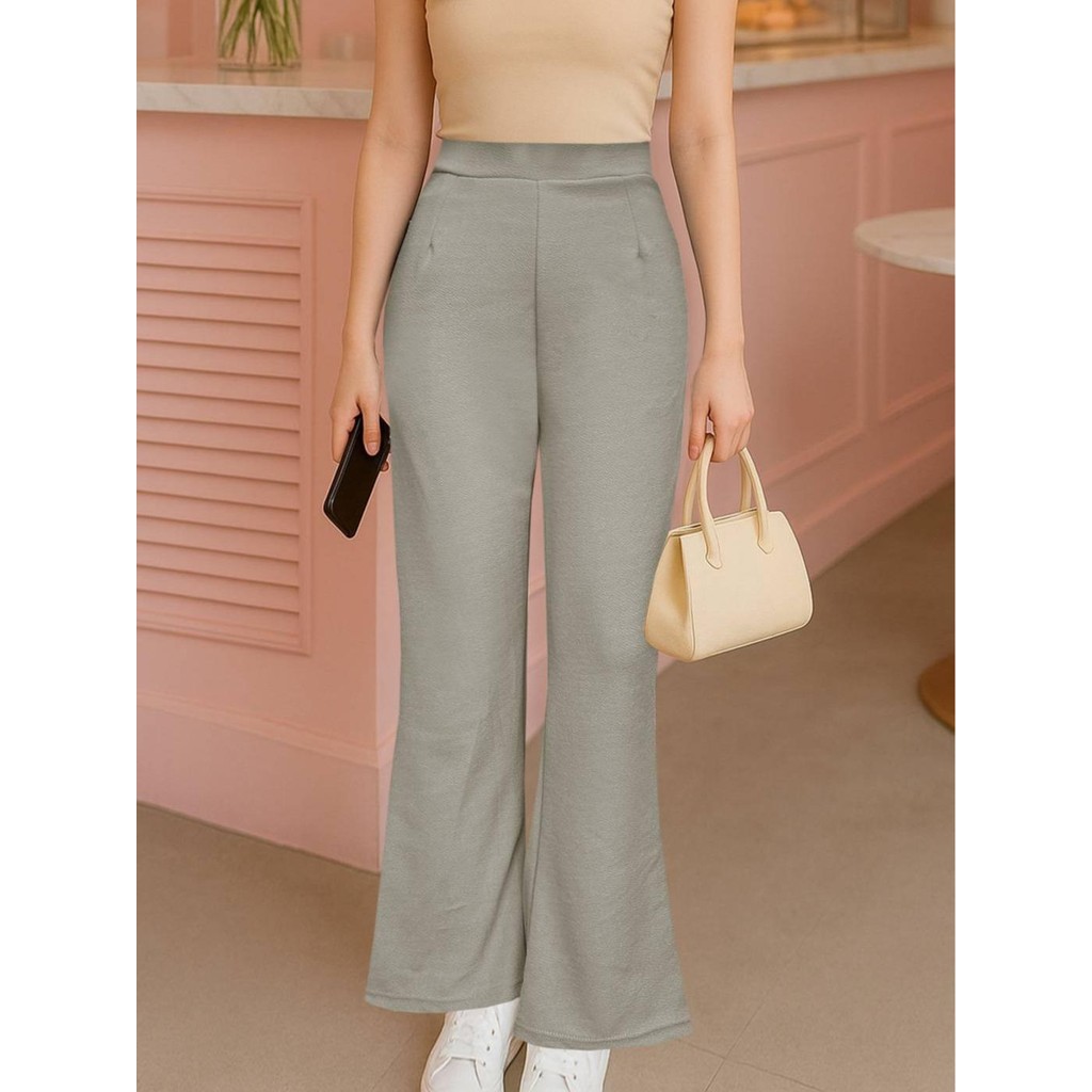 กางเกงขาม้า เนื้อผ้าใส่สบายระบายอากาศได้ดี รุ่นยอดฮิต เอวสูง มีกระเป๋าในตัว เก็บพุง เอวยางยืด ผ้าวูลเวฟ เนื้อหนาไม่บาง - รูปที่ 5