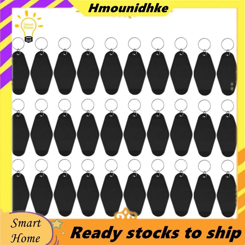 30Pack Motel พวงกุญแจช่องว่าง Vintage Motel พวงกุญแจสําหรับไวนิล DIY Crafting พวงกุญแจสีดํา