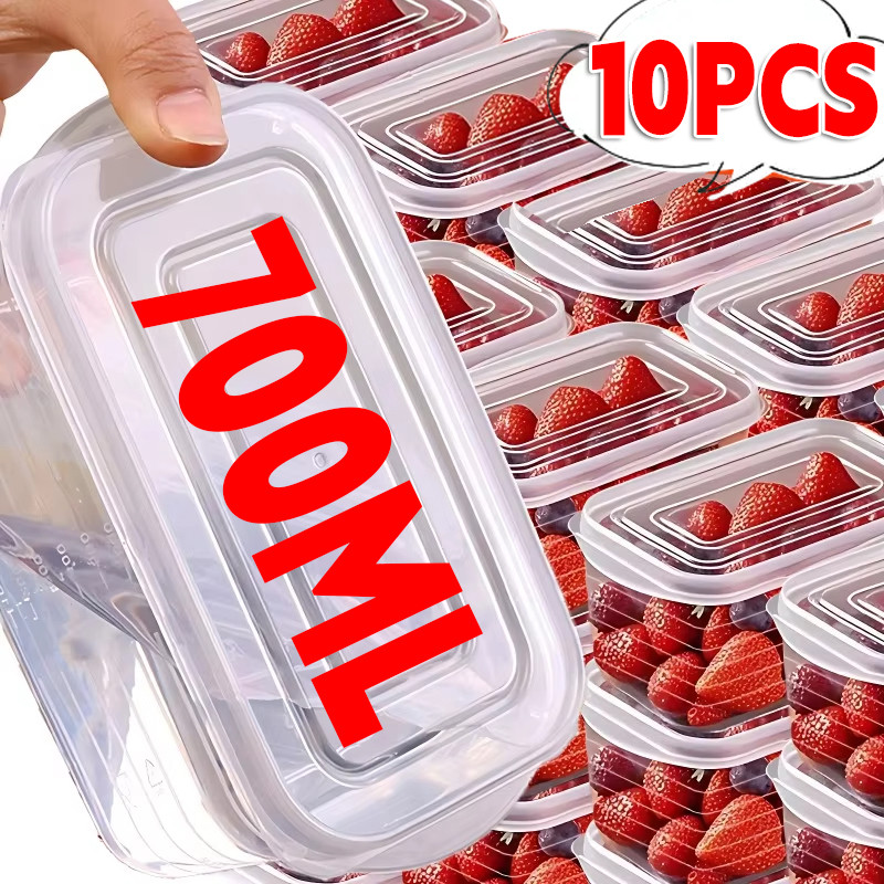 กล่องเก็บอาหารอเนกประสงค์ 10 ชิ้น | กล่อง คมชัดยิ่งขึ้น อาหารสดพร้อมฝาปิด |  ที่เก็บของในครัวสําหรับอาหาร/ผลไม้/ผัก