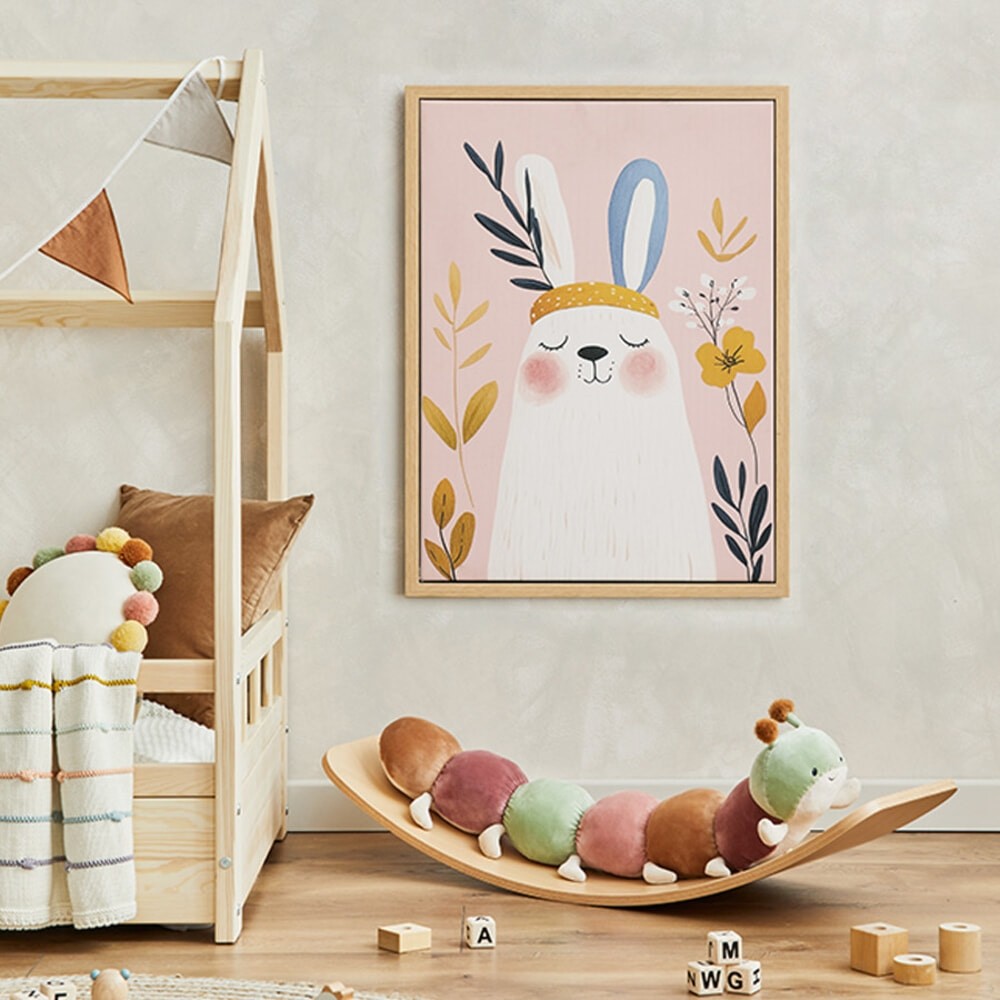 Lookpat_Mall COZY ภาพพิมพ์แคนวาสพร้อมกรอบรูป รุ่น Dream-03 ขนาด 30x40 ซม. รูปกระต่าย ยอดขายอันดับหนึ