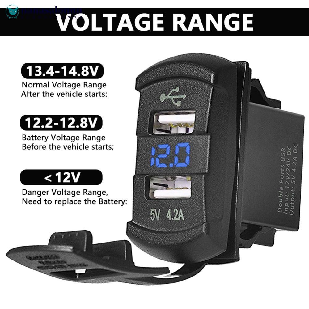 NANASALONNN 5V 4.2A Universal LED Car Charger Dual USB Switch สําหรับเรือ UTV ATV B9O1