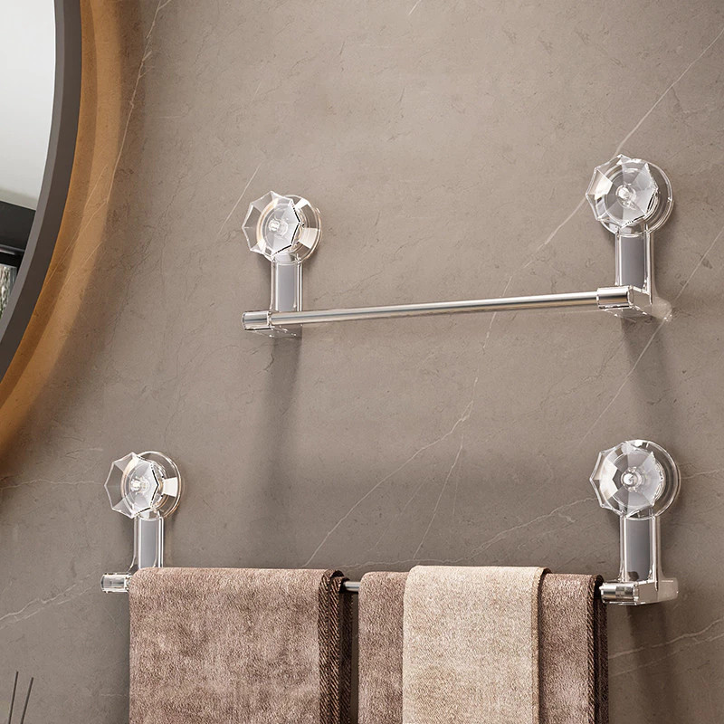 ราวแขวนผ้า ชั้นวางผ้าเช็ดตัวในห้องน้ำ ไม่เจาะรู bathroom towel rack holder แขวนผ้าเช็ดตัว ที่แขวนผ้าในห้องน้ำ