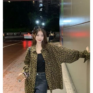 Veewink พร้อมส่งจากกทม เสื้อเชิ้ตลายเสือดำ สไตล์ฮ่องกง ทรงหลวม แฟชั่นใหม่ ใส่สบาย สำหรับหน้าหนาว