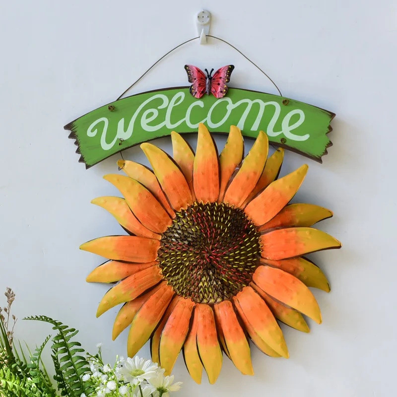 ชนบทยุโรปSle Suowerศิลปะเหล็กตกแต่งผนังห้องนั่งเล่นสร้างสรรค์ตกแต่งมาพร้อมกับวงกลมเก่าSleตกแต่งบ้าน&