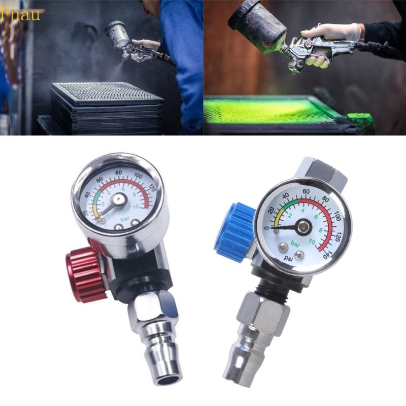 Fnau 1 4 สีเครื่องควบคุมความดันอากาศ 0 ถึง 140 PSI อะแดปเตอร์เครื่องมือนิวเมติก