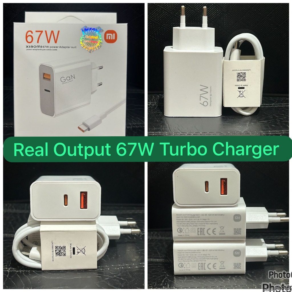 อะแดปเตอร์แปลงไฟ XIAOMI PD 67W และสายเคเบิลข้อมูล Type-C MDY-12 -EH mi Turbo Charging