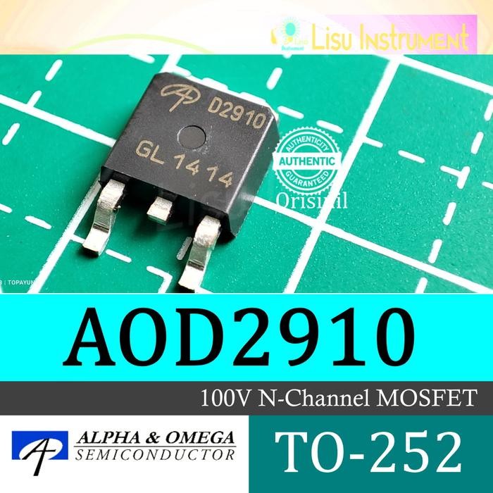 AOD2910 D2910 100V N-Channel MOSFET TO-252 Alpha & Omega Semiconductor
