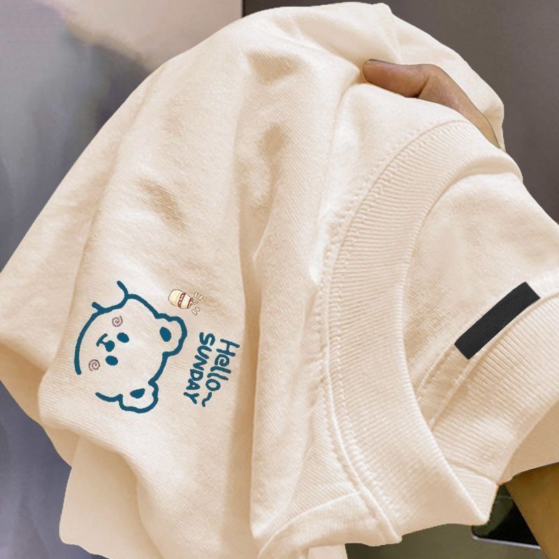 yout-trend🔥 พร้อมส่ง ผู้หญิง เสื้อยืด oversize สไตล์เกาหลี ผ้าฝ้ายแท้ใส่สบาย ไม่แตกเมื่อซัก Hello sunday
