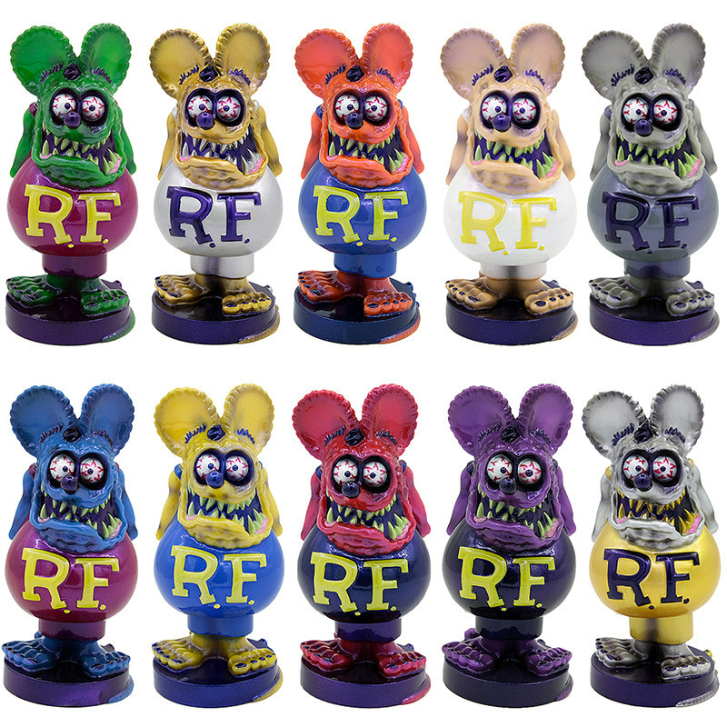 ใหม่ Crazy Rat Fink Legend RatFink Doll Oil Rat Boxed Car Figure Model Decorative