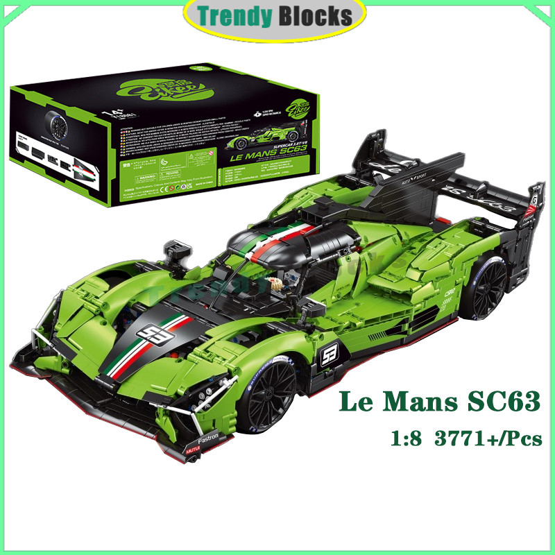 Y18081,SC63,Racing Building Blocks 1:8 การวิเคราะห์ RC 24 HEURES DU MANS รถของเล่นของขวัญสําหรับชาย