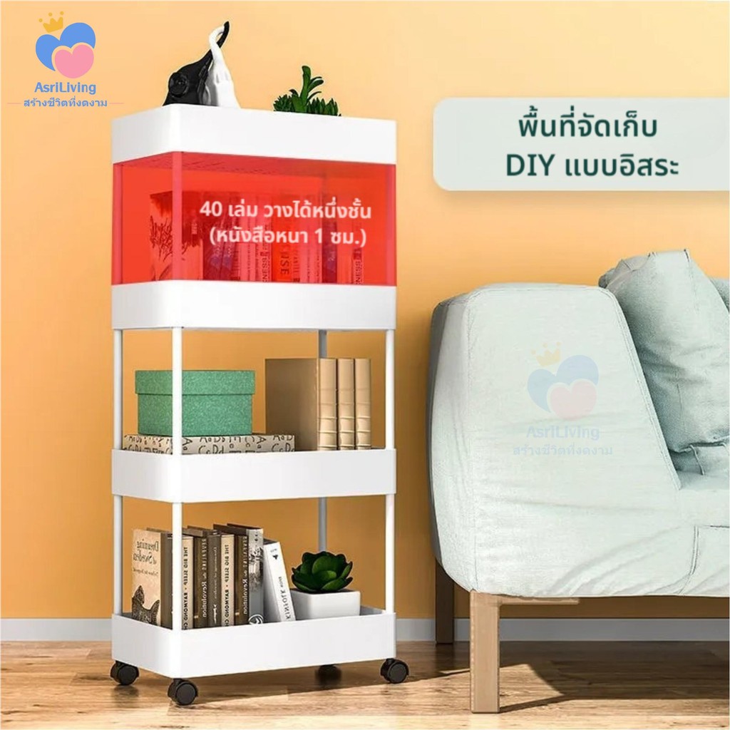 ชั้นวาง 3/4/5ชั้นอเนกประสงค์ ชั้นวางพลาสติก วางในห้องครัส ห้องน้ำ ห้องนอน ขนาด ชั้นวางของสำหรับห้องนั่งเล่น - รูปที่ 4