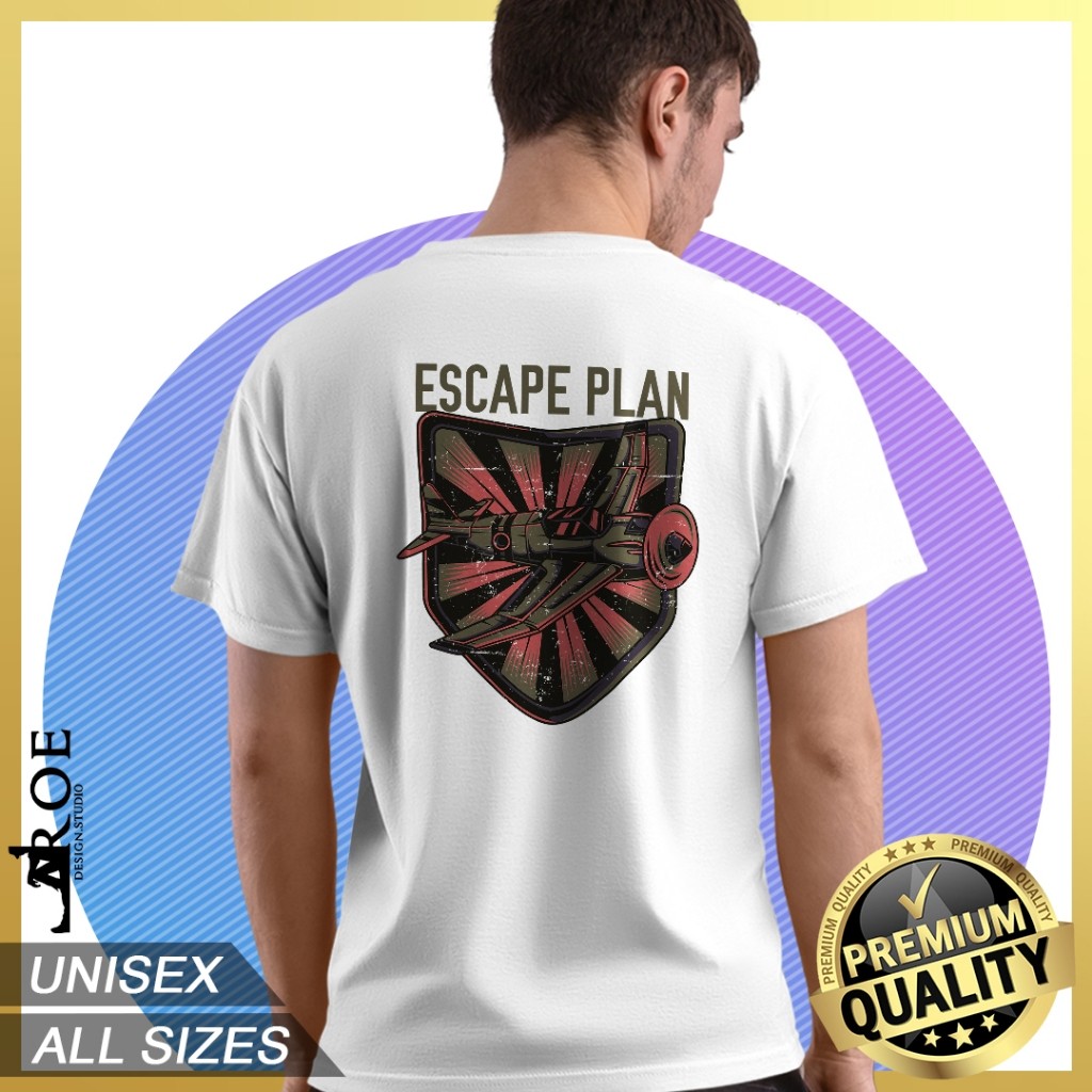 Baju Tshirt ESCAPE PLAN FLIGHT Unisex + Plus Size