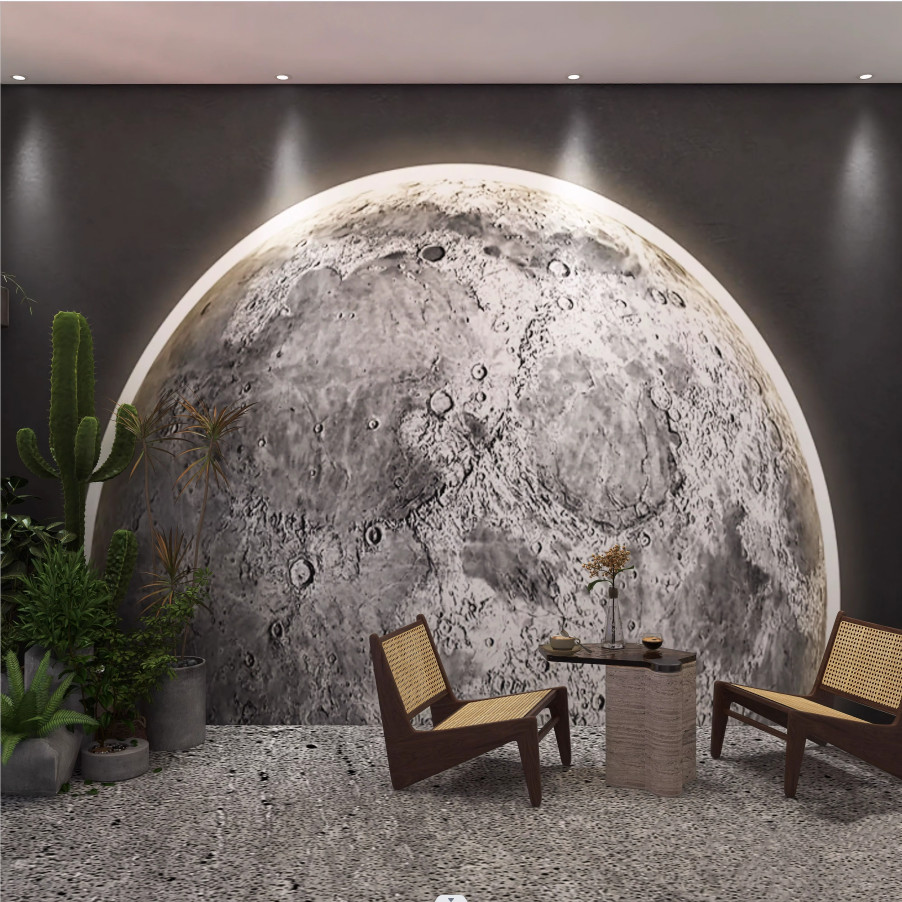 Hot Sale#5d Internet Celebrity Moon Surface Wallpaper Micro Cement Texture Relief Wall Fabric Indust