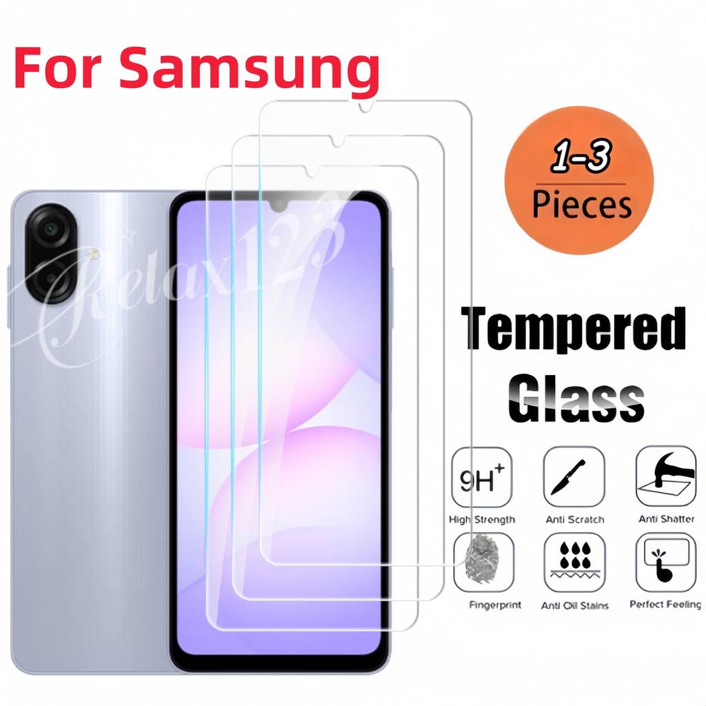 SAMSUNG สําหรับSamsung A07 4G 2025 3PCSกระจกนิรภัยSamsung Galaxy A17 A27 A37 A57 SamsungA17 LTE 4G 5