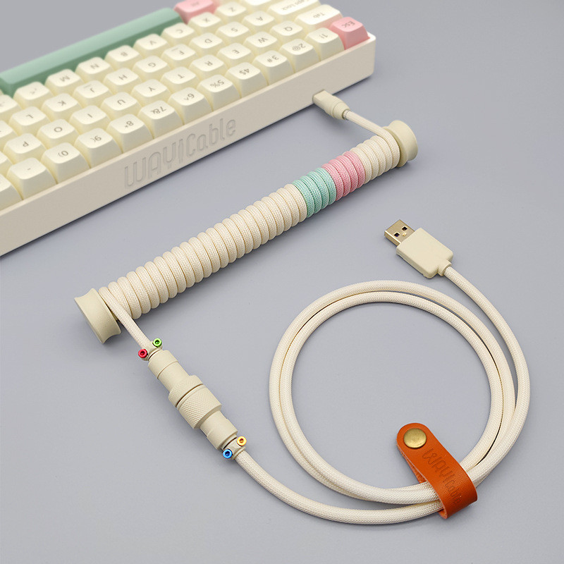 Air Plug-In Cable Luminous Customing Keyboard Cable Type-c Braided Data Spring Cable rgb Cable WAYic