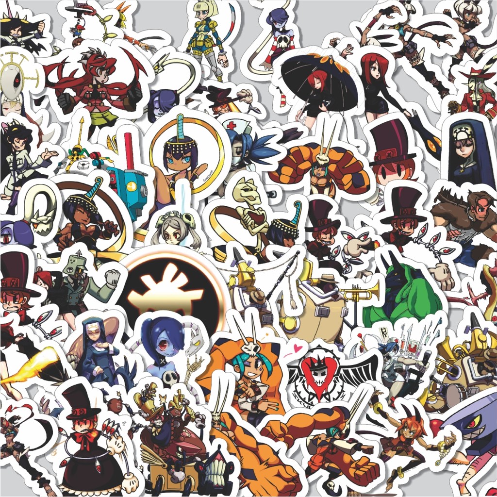 ตัดแพ็คสติ๊กเกอร์ชุดเกม Skullgirls รวมตัวอักษร 1 เนื้อหา 100 ชิ้นน่ารัก Cool Aesthetic Series สําหรั