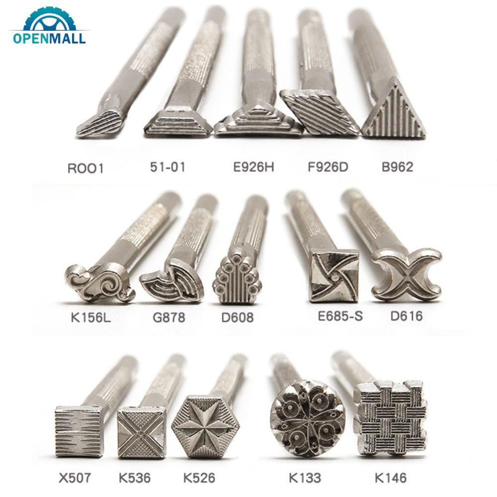 OPENMALL หนังปั๊มชุดโลหะ Punch เครื่องมือเครื่องปั้นดินเผาแสตมป์ DIY ดินเซรามิคแสตมป์ขี้ผึ้งหนัง Cra