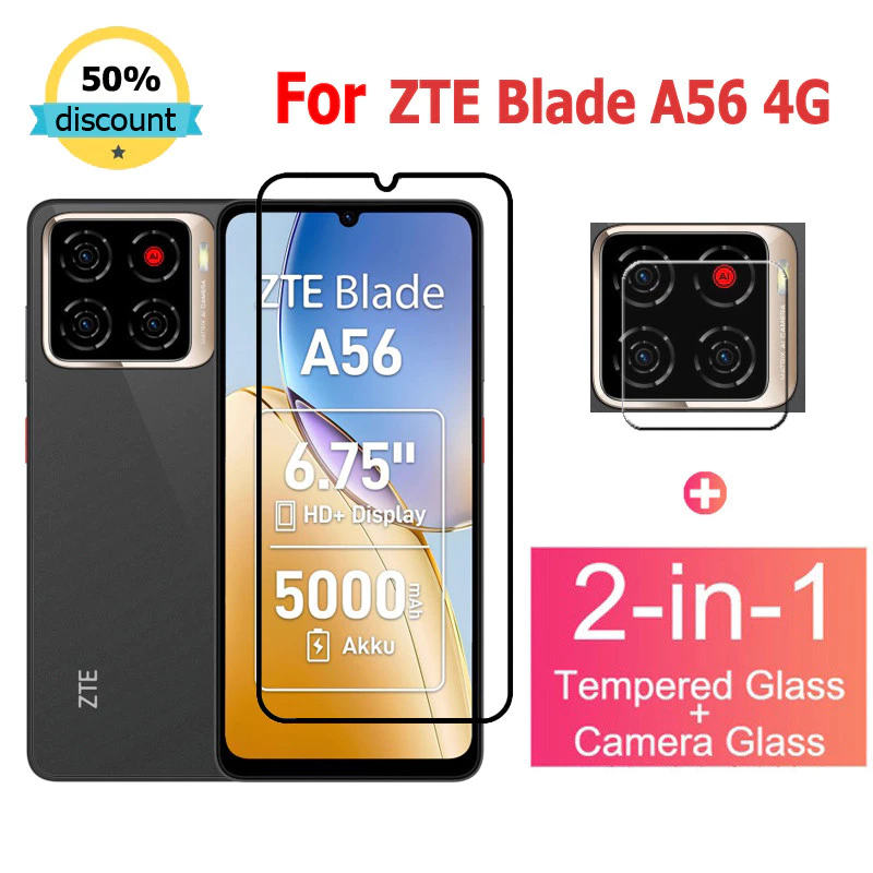 ฟิล์มกระจก ZTE Blade A56 4G กระจกนิรภัยป้องกันหน้าจอสําหรับ ZTE Blade V70 Max V50 A51 A52 A71 A72 A73 Nubia Z70 Z60 Z50 Ultra Music 2 Red Magic 9 8 6R Pro+ 5G พร้อมกล้อง Protecto