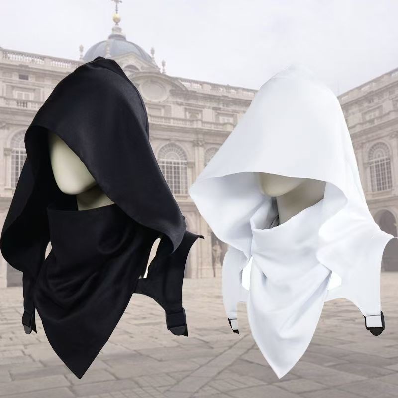 หมวก Assassin's Creed cos ชุดไซเบอร์พังก์นินจาปลอมตัวมืดและหมวกลึกลับ
