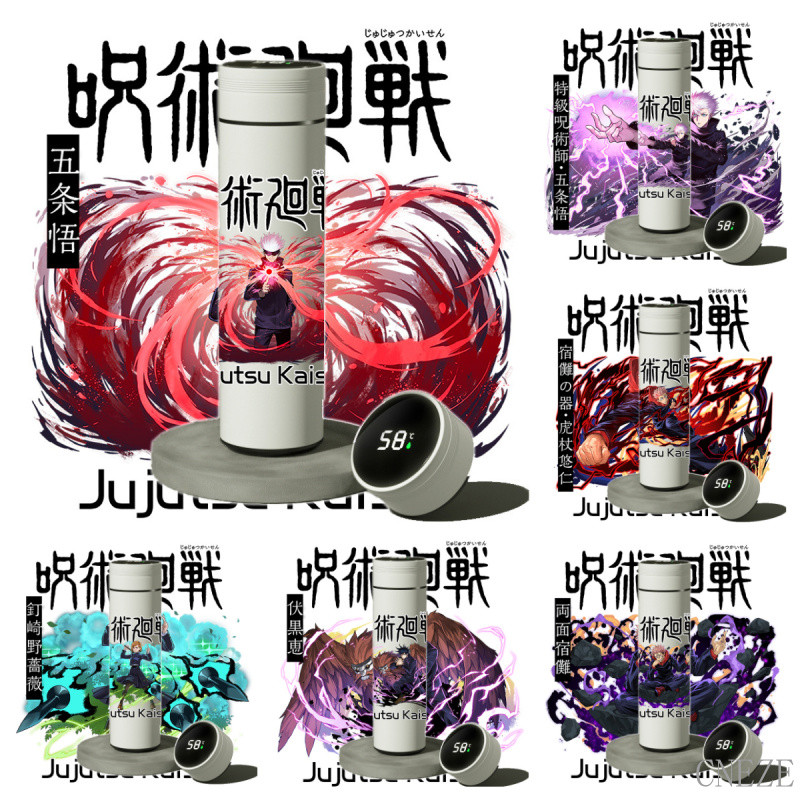 304 สแตนเลสอะนิเมะ Jujutsu Kaisen Itadori Yuji Satoru Gojo Ryomen Sukuna คู่มิติกระติกน้ําสูญญากาศสําหรับนักเรียนชายและหญิงของขวัญวันเกิดขวดน้ํากาแฟ