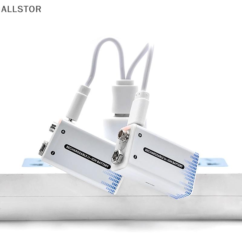 ALLSTOR 9V แบตเตอรี่ 9V li-ion Type-C แบตเตอรี่ 9v แบตเตอรี่ลิเธียมสําหรับมัลติมิเตอร์ไมโครโฟนสายชาร